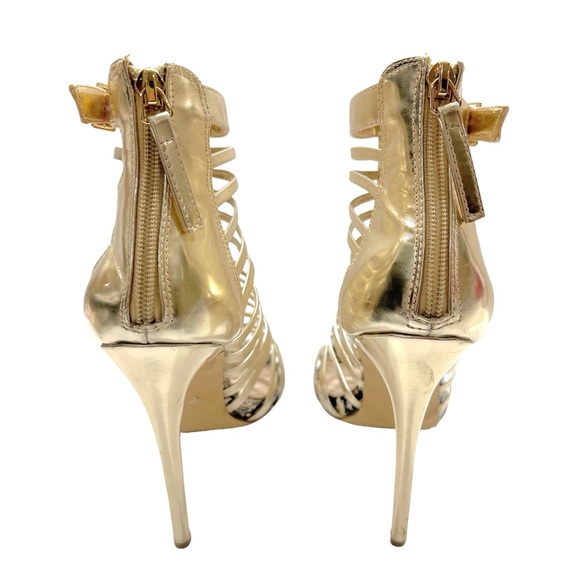 Steve Madden Marnee Gold Caged High Heel Booties - Picture 5 of 8